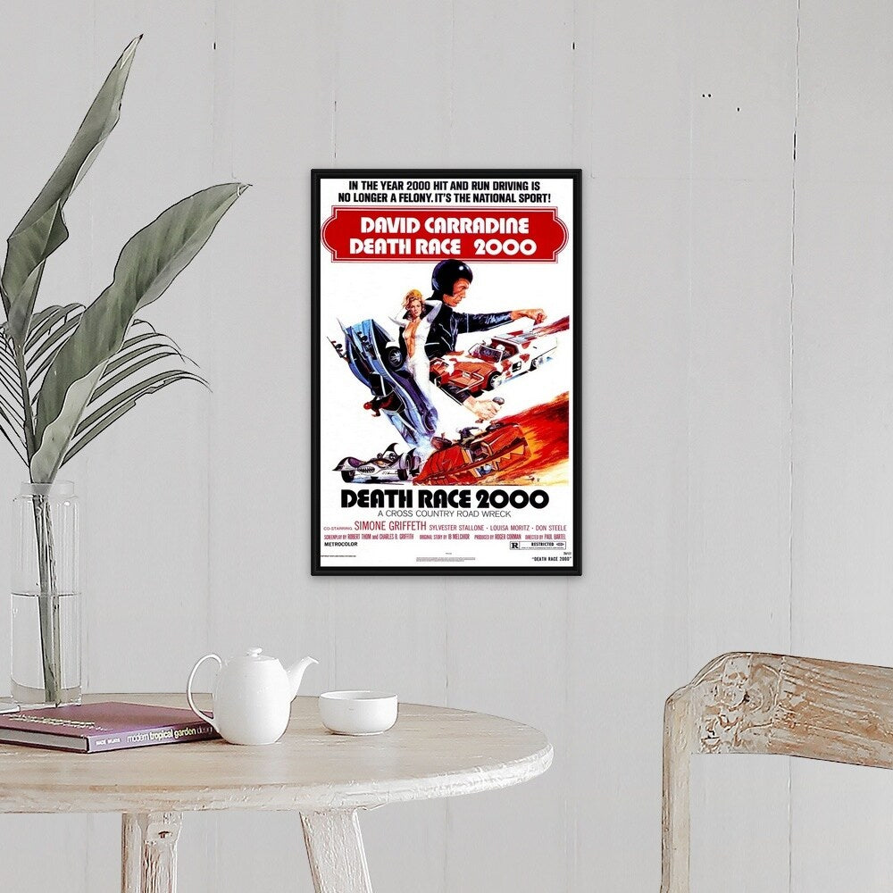 "Death Race 2000 (1975)" Black Float Frame Canvas Art