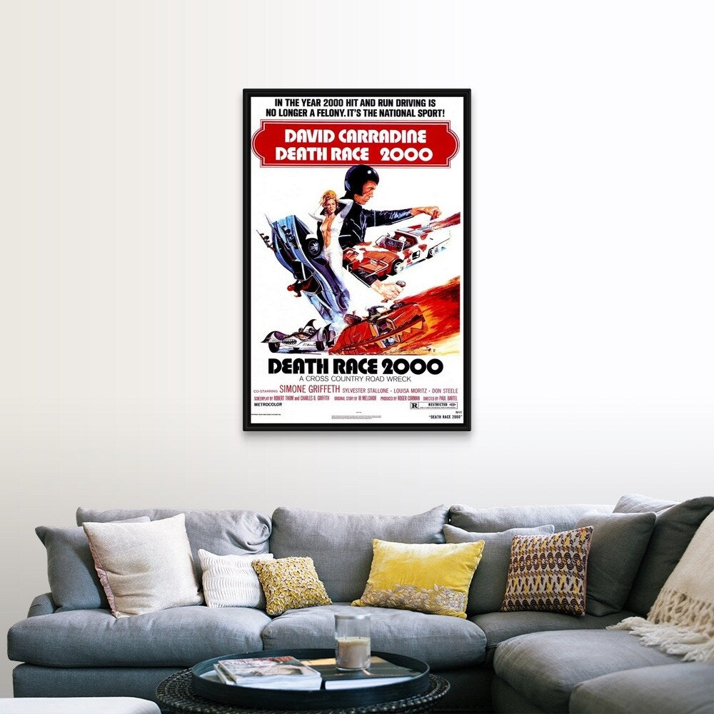 "Death Race 2000 (1975)" Black Float Frame Canvas Art