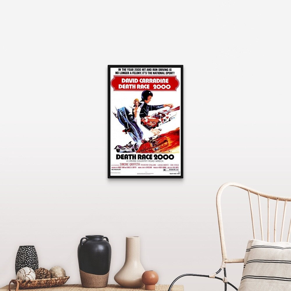 "Death Race 2000 (1975)" Black Float Frame Canvas Art
