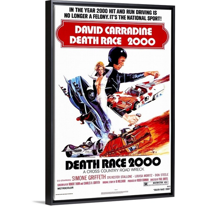 "Death Race 2000 (1975)" Black Float Frame Canvas Art