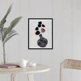 "Decorated Vase with Plant I" Black Float Frame Canvas Art