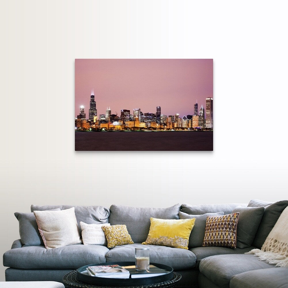 "Downtown City Skyline, Chicago, Illinois, USA" Canvas Wall Art