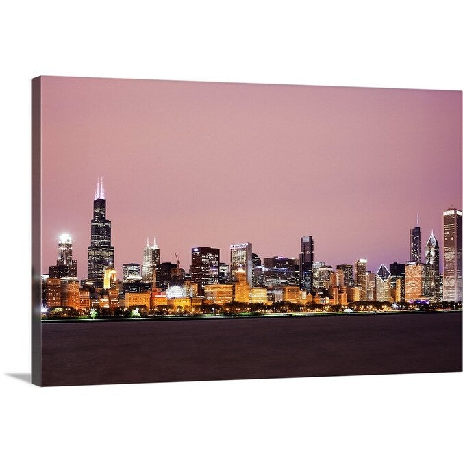 "Downtown City Skyline, Chicago, Illinois, USA" Canvas Wall Art
