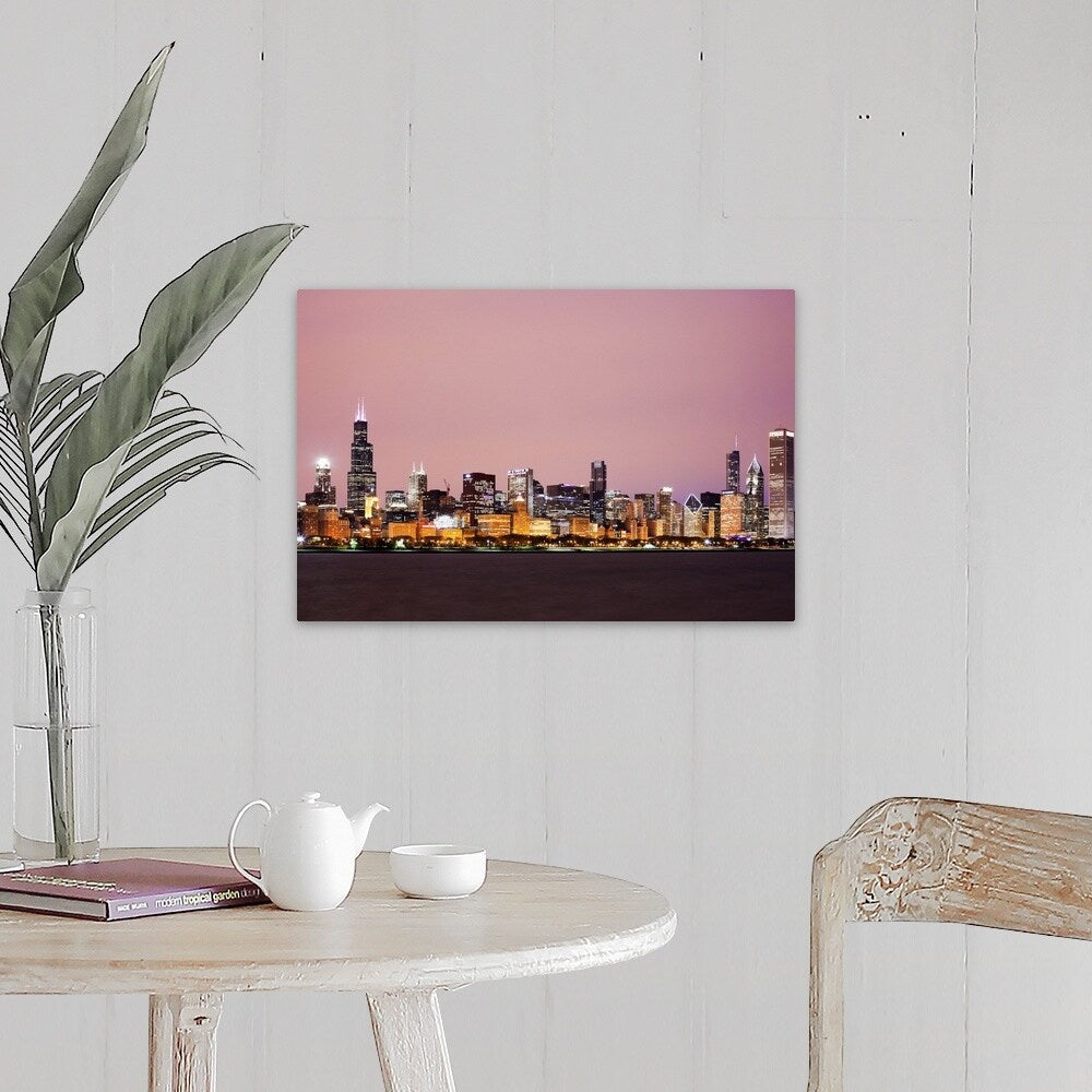"Downtown City Skyline, Chicago, Illinois, USA" Canvas Wall Art