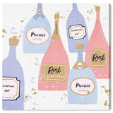 "Drinks for Both", French Sparky Bubbles Modern Pink Canvas Wall Art Print for Dining Room