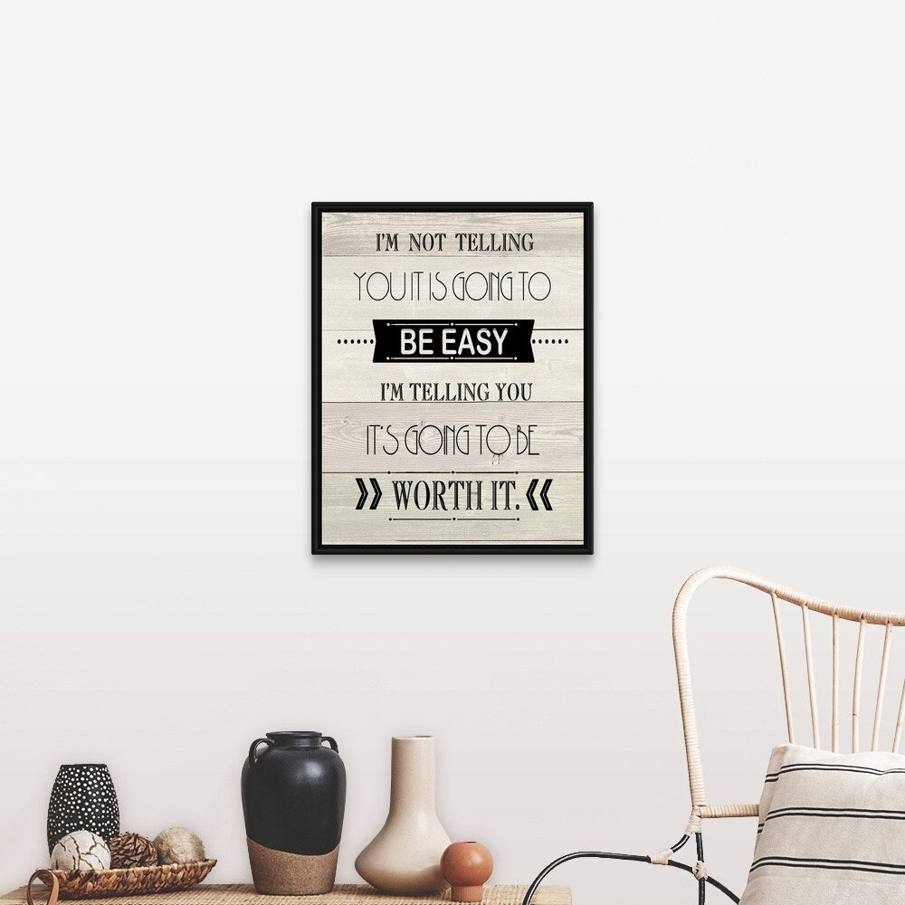 "Easy, Rustic" Black Float Frame Canvas Art