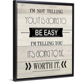 "Easy, Rustic" Black Float Frame Canvas Art