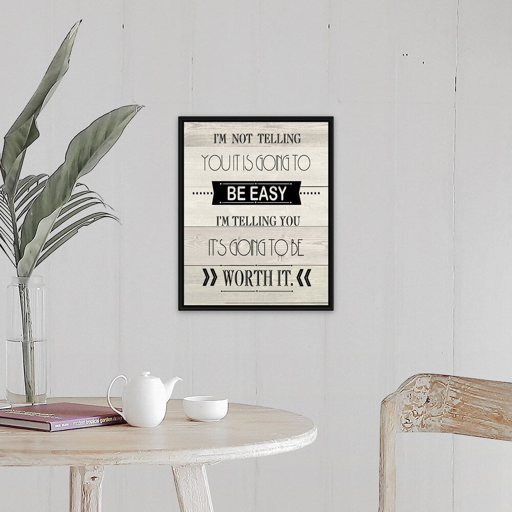 "Easy, Rustic" Black Float Frame Canvas Art