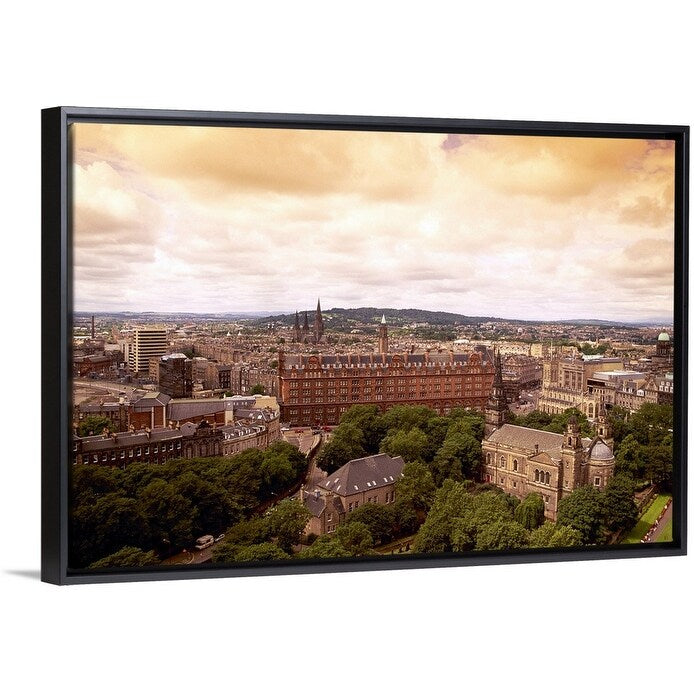 "Edinburgh, Scotland" Black Float Frame Canvas Art