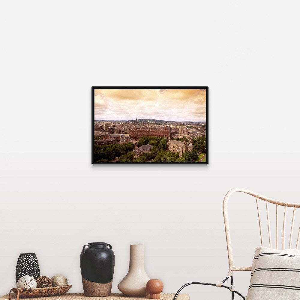 "Edinburgh, Scotland" Black Float Frame Canvas Art