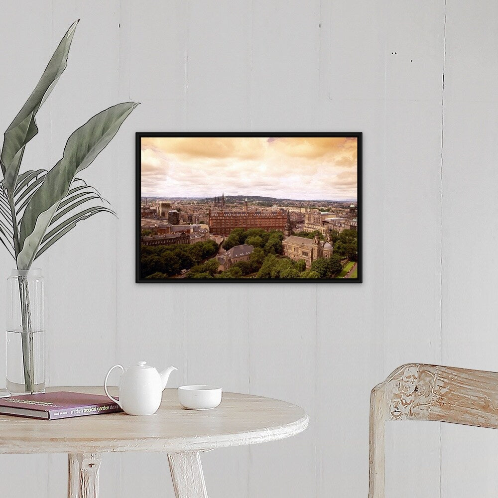 "Edinburgh, Scotland" Black Float Frame Canvas Art