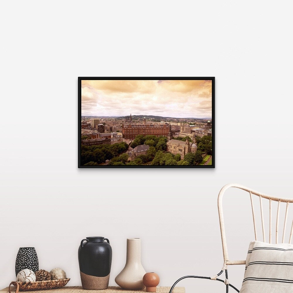 "Edinburgh, Scotland" Black Float Frame Canvas Art