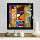 "Escapades - Square" Black Framed Print