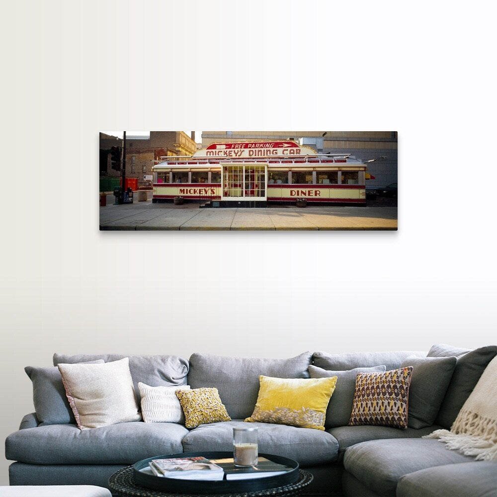 "Facade of Mickey's Diner restaurant" Canvas Wall Art