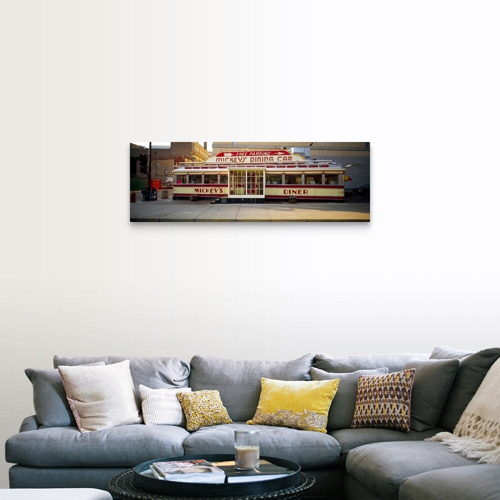 "Facade of Mickey's Diner restaurant" Canvas Wall Art