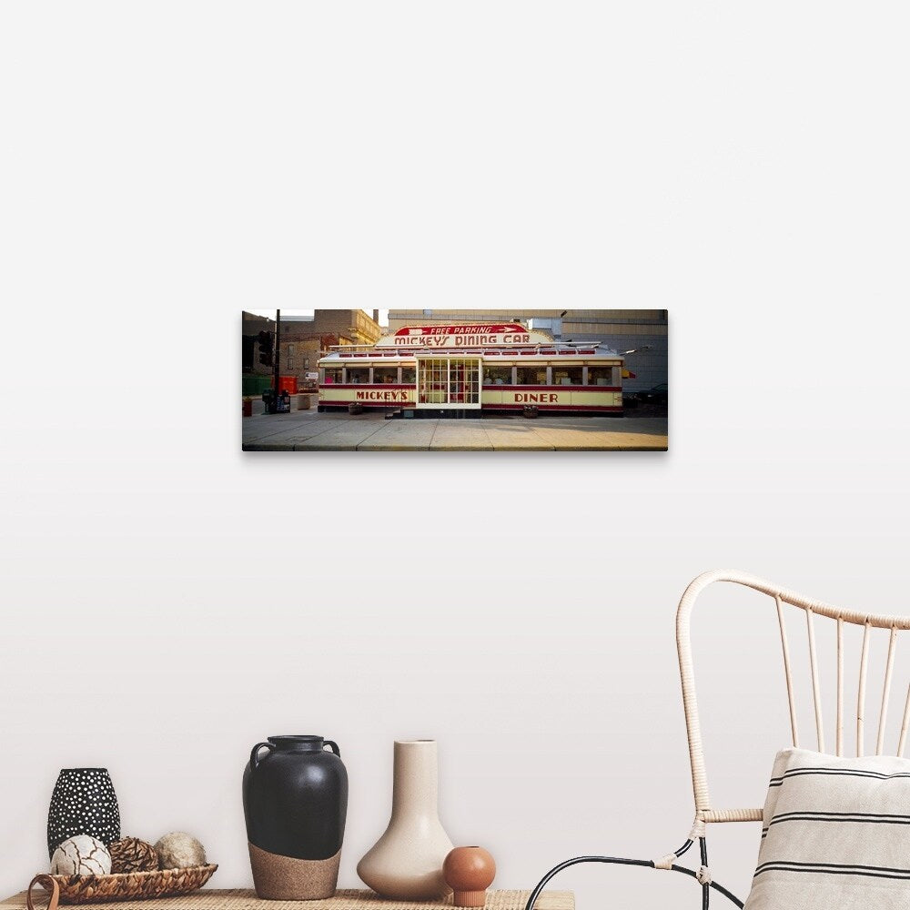 "Facade of Mickey's Diner restaurant" Canvas Wall Art