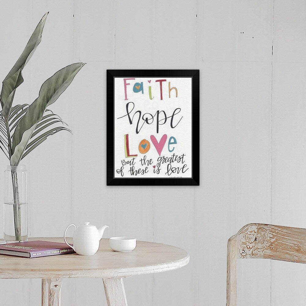 "Faith, Hope, Love" Black Framed Print
