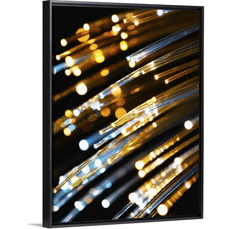 "Fiber optic cable" Black Float Frame Canvas Art