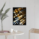"Fiber optic cable" Black Float Frame Canvas Art