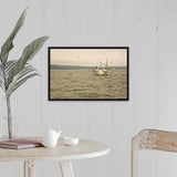 "Fishing Boat, Maine, USA" Black Float Frame Canvas Art