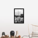 "Fishing time" Black Framed Print