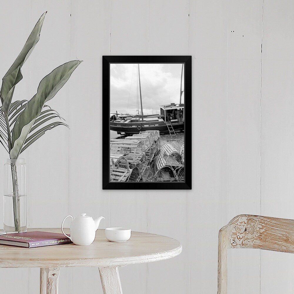 "Fishing time" Black Framed Print