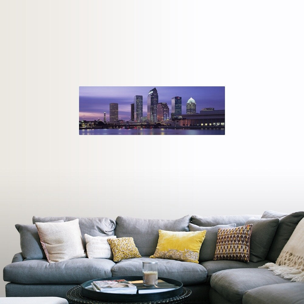 "Florida, Tampa, View of an urban skyline at night" Poster Print