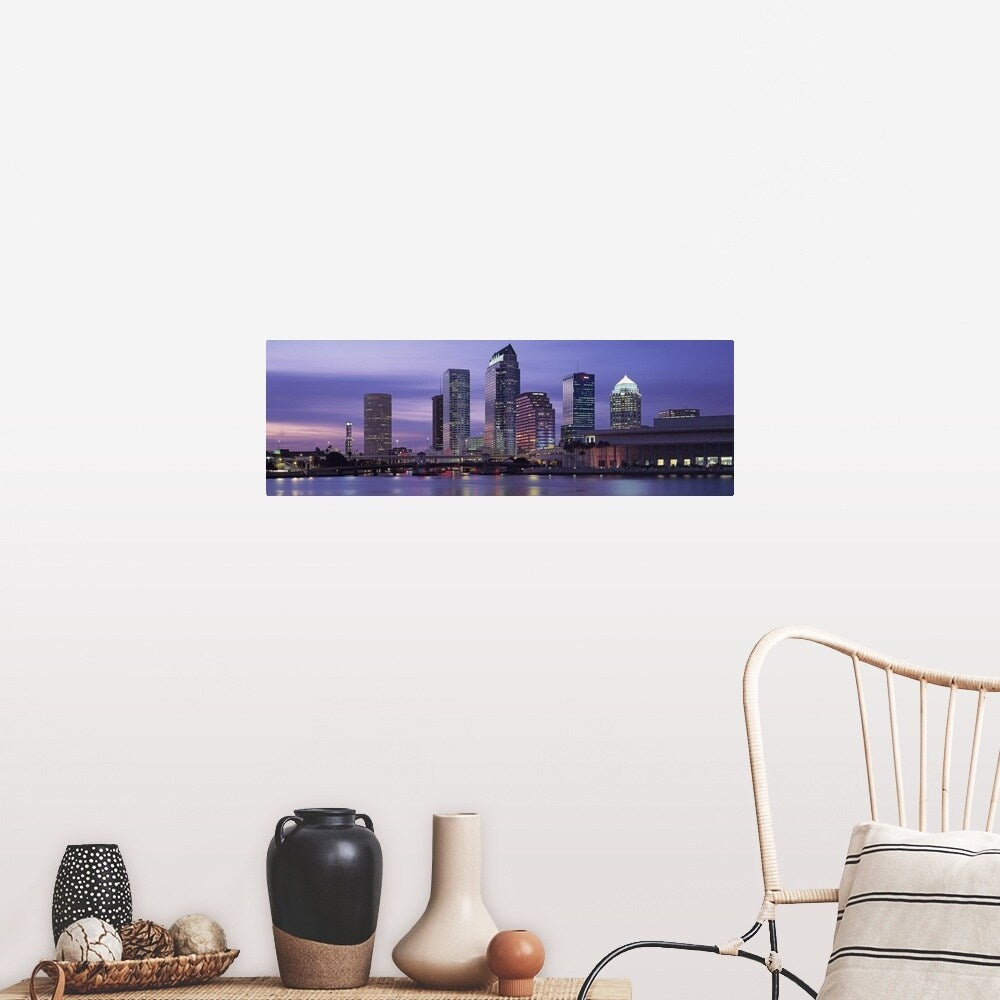 "Florida, Tampa, View of an urban skyline at night" Poster Print
