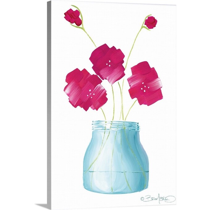 "Flowers in a Jar I" Canvas Wall Art