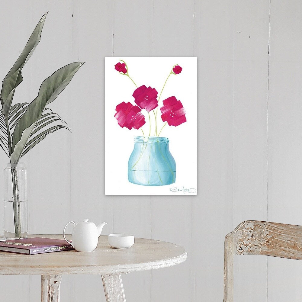 "Flowers in a Jar I" Canvas Wall Art