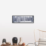 "Fresh Snow on Pine Trees Taos County NM" Black Float Frame Canvas Art