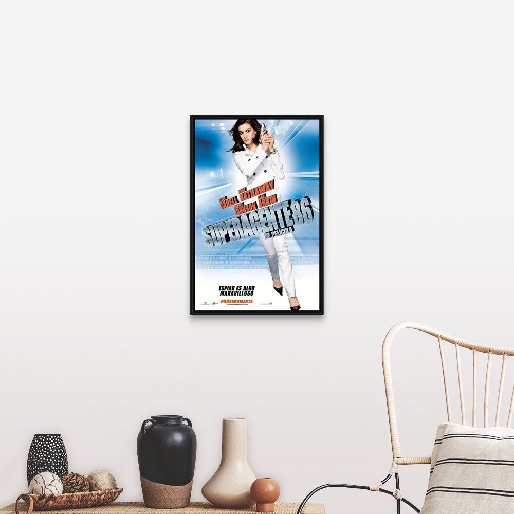 "Get Smart - Poster Spanish" Black Float Frame Canvas Art