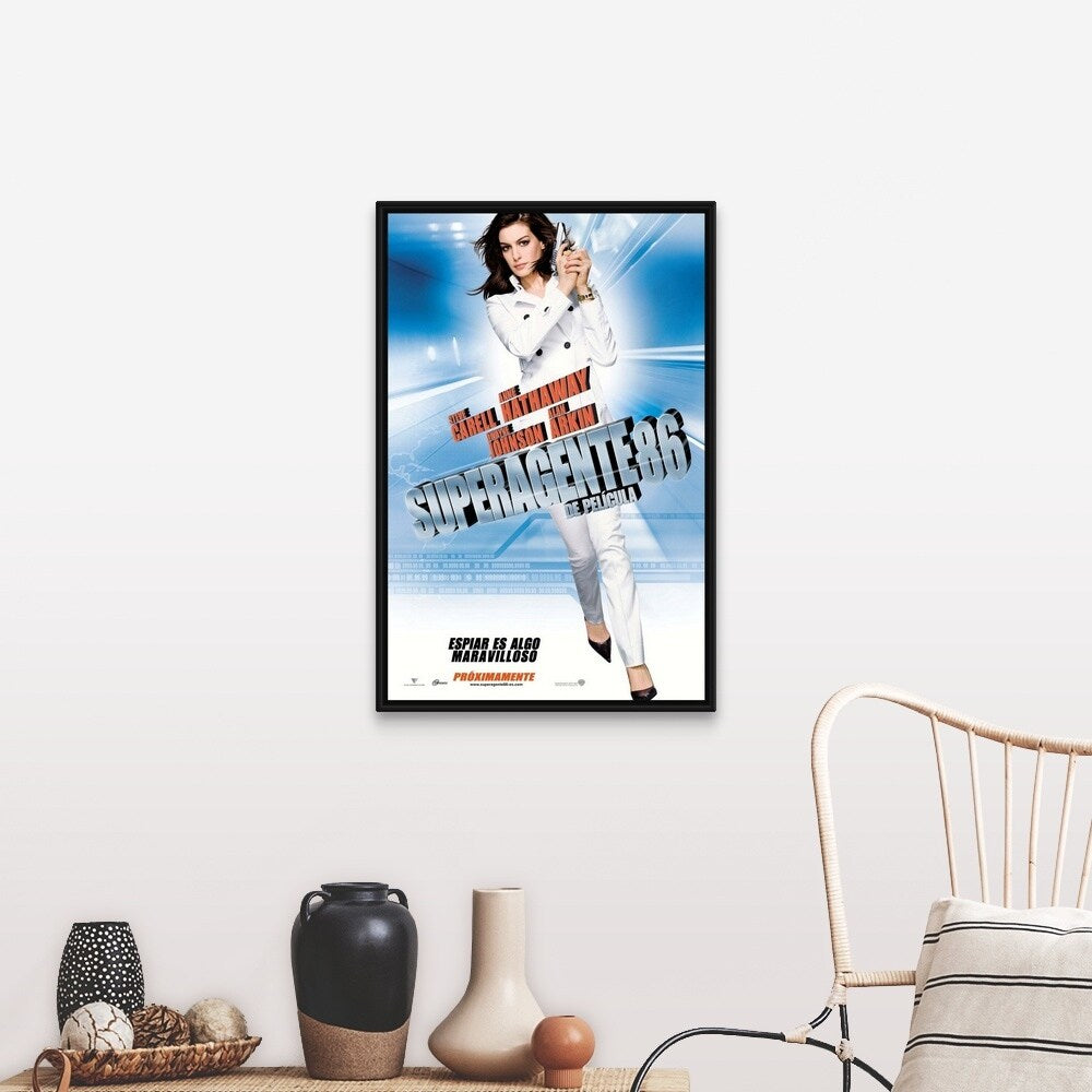 "Get Smart - Poster Spanish" Black Float Frame Canvas Art