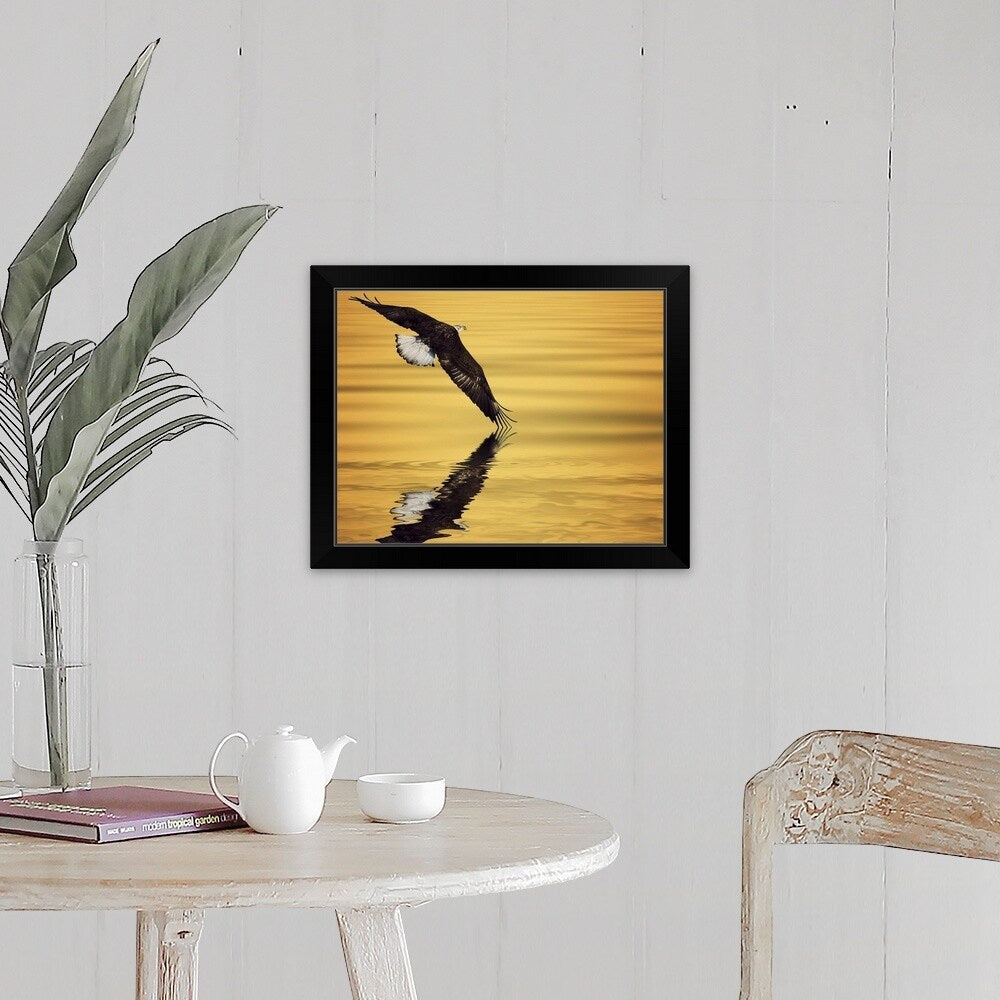 "Gliding" Black Framed Print