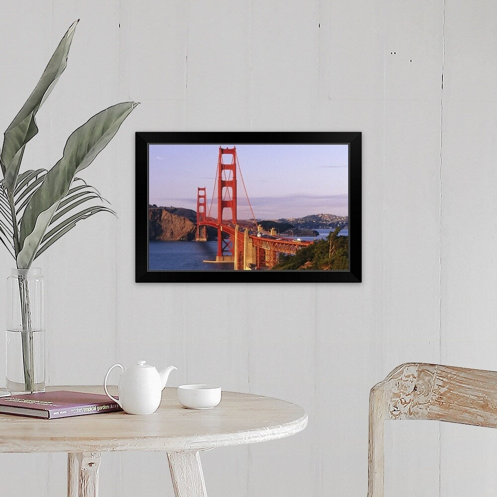 "Golden Gate Bridge, sunset" Black Framed Print