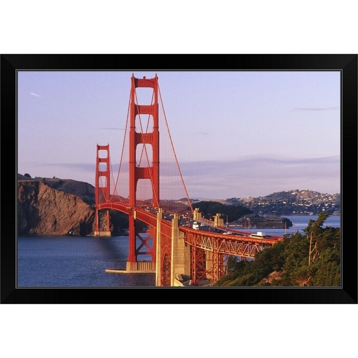 "Golden Gate Bridge, sunset" Black Framed Print