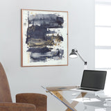"Gray Golden Hues 2" Glass Art Metal Rose Gold Frame Wall Art