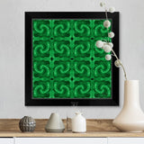 "Green Lace Pattern" Black Framed Print