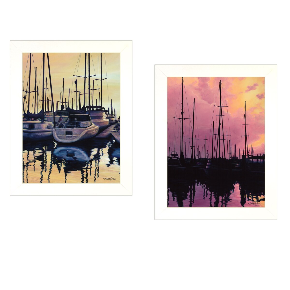 "Harbor Glow" 2-Piece Vignette by Elisabeth Sullivan, White Frame