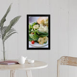 "Hearty salad with bread" Black Framed Print