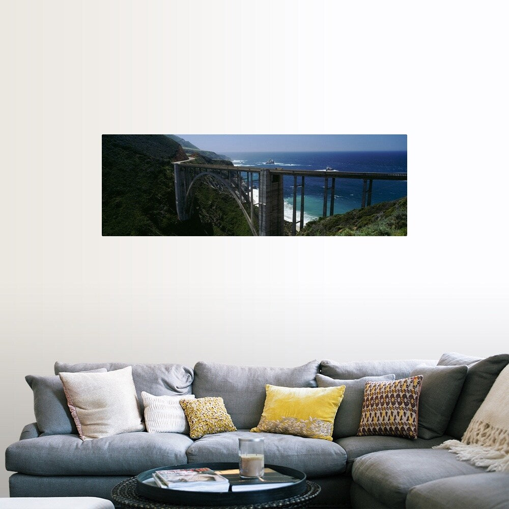"High angle view of a bridge, Bixby Bridge, Big Sur, California" Poster Print