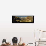 "High angle view of rock formations on a landscape, Zion National Park, Utah" Black Framed Print