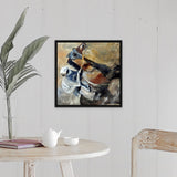 "Horse And Jockey" Black Float Frame Canvas Art