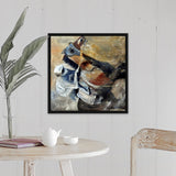"Horse And Jockey" Black Float Frame Canvas Art