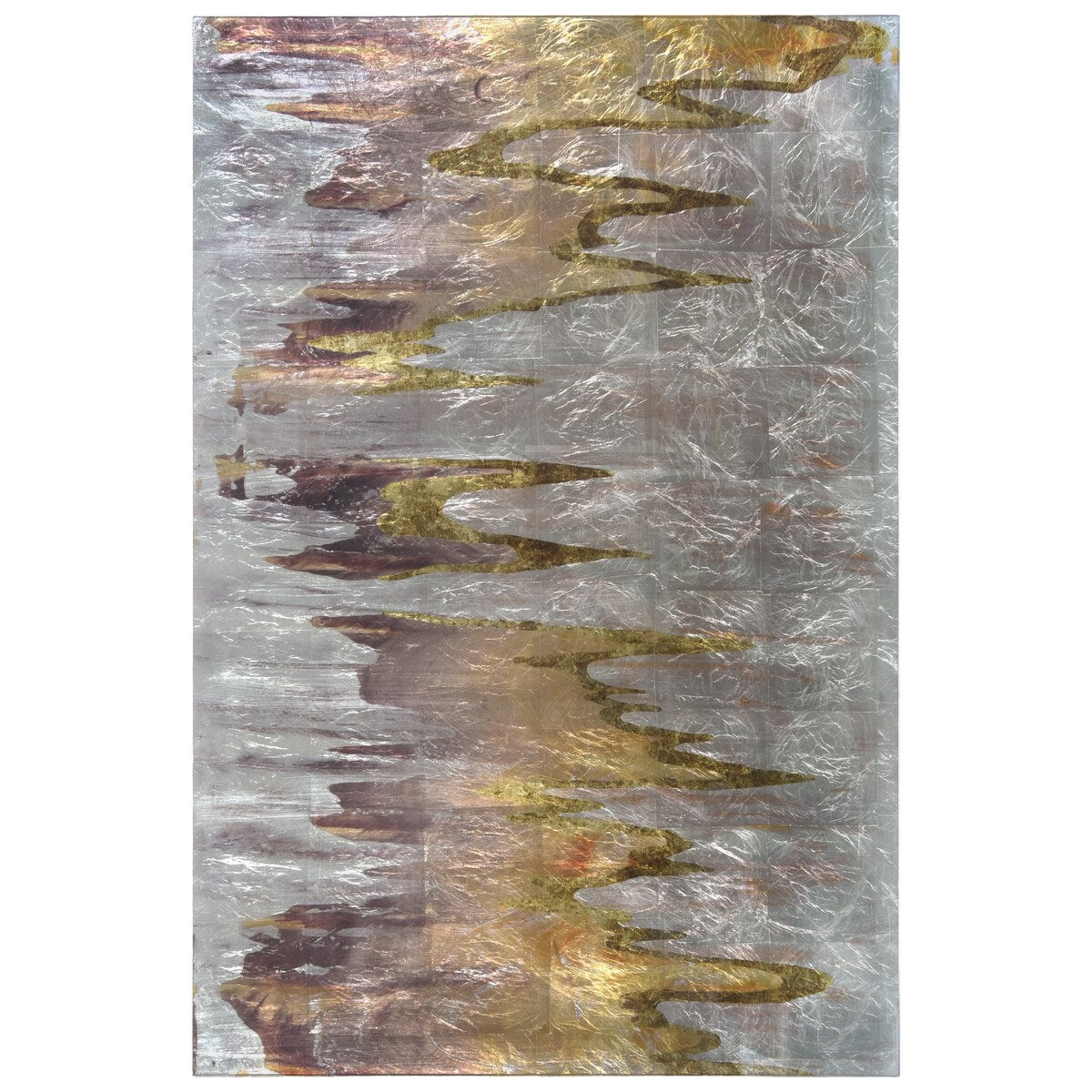 "Infinite White" Reverse Printed Tempered Glass with Silver Leaf
