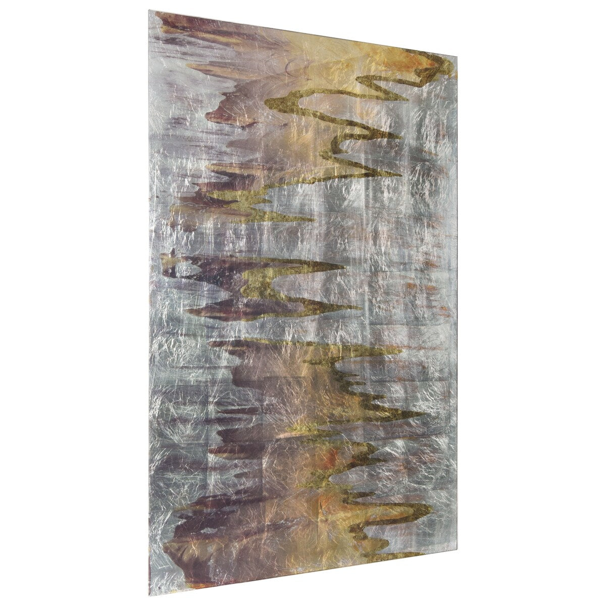 "Infinite White" Reverse Printed Tempered Glass with Silver Leaf