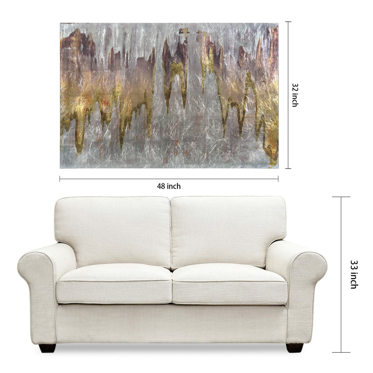 "Infinite White" Reverse Printed Tempered Glass with Silver Leaf