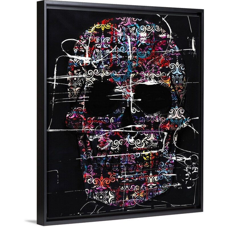 "Interlace II" Black Float Frame Canvas Art