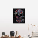 "Interlace II" Black Float Frame Canvas Art