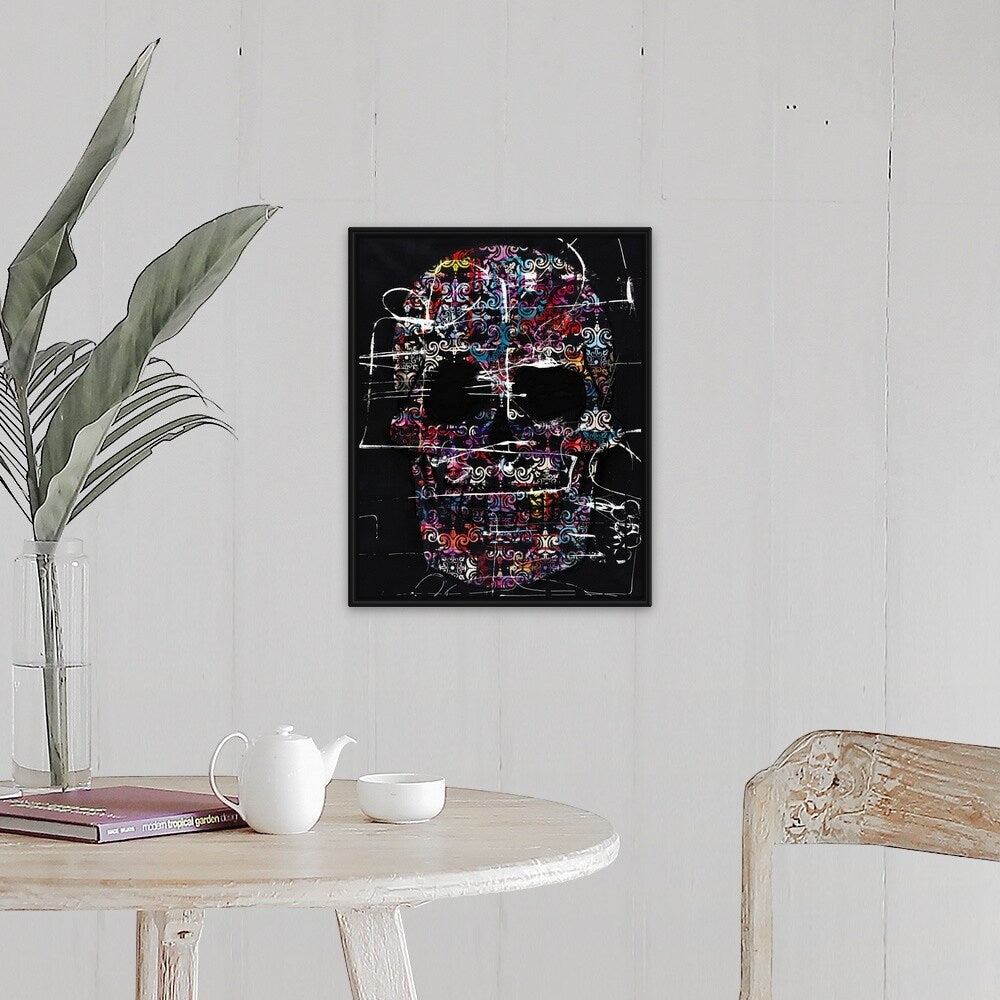 "Interlace II" Black Float Frame Canvas Art